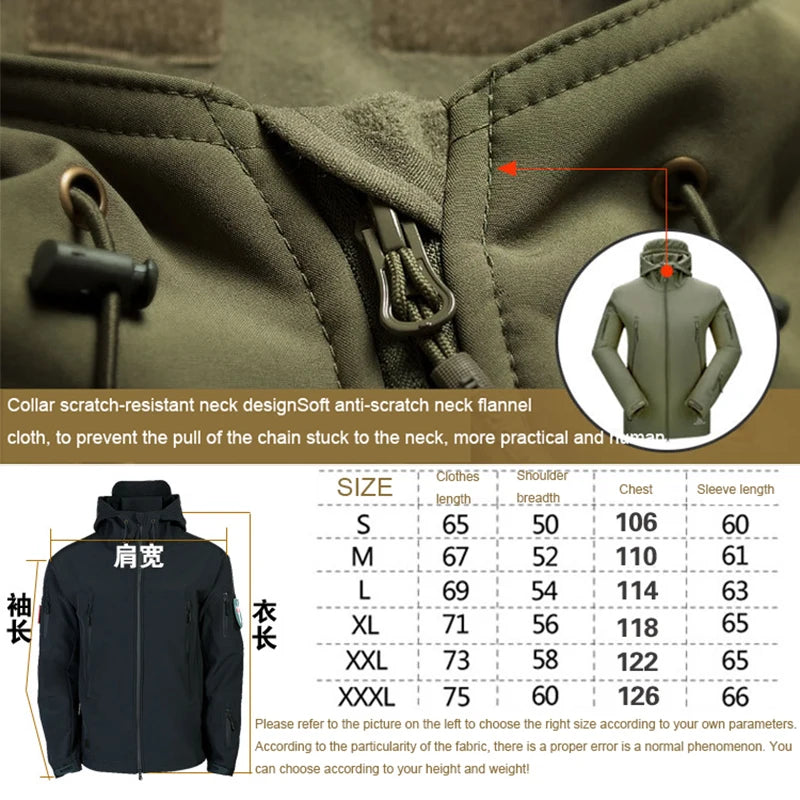 Softshell Fishing, Hiking, Camping Tactical Waterproof Jacket
