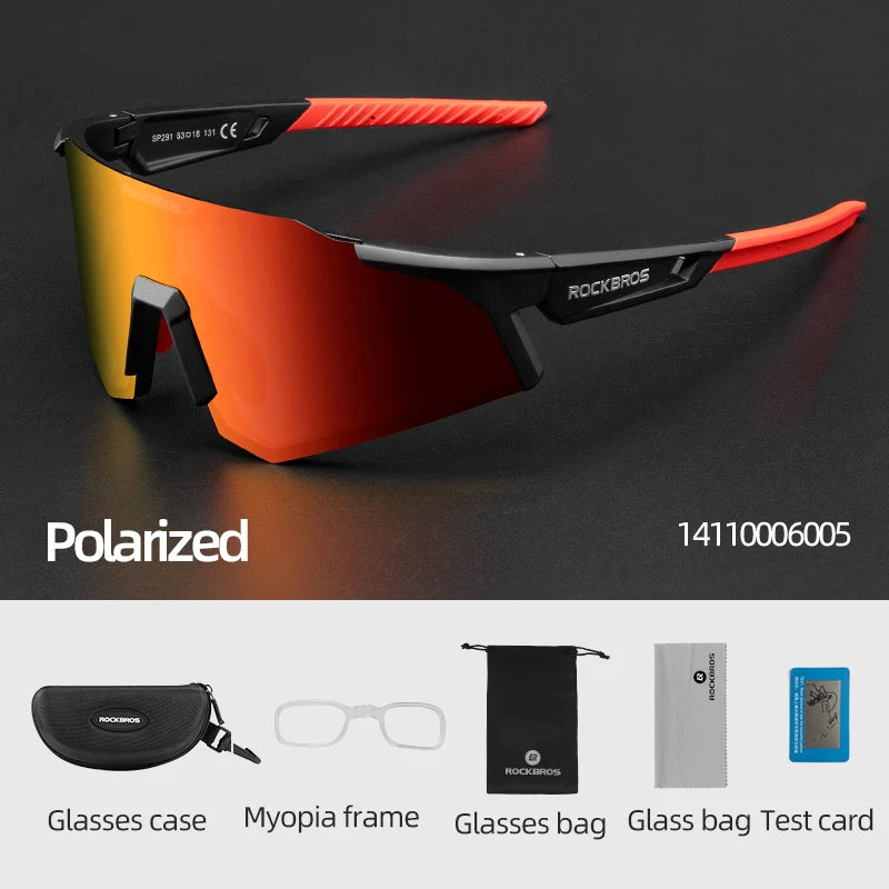 Photochromic Polarized Adjustable Nose Support Cycling Glasses