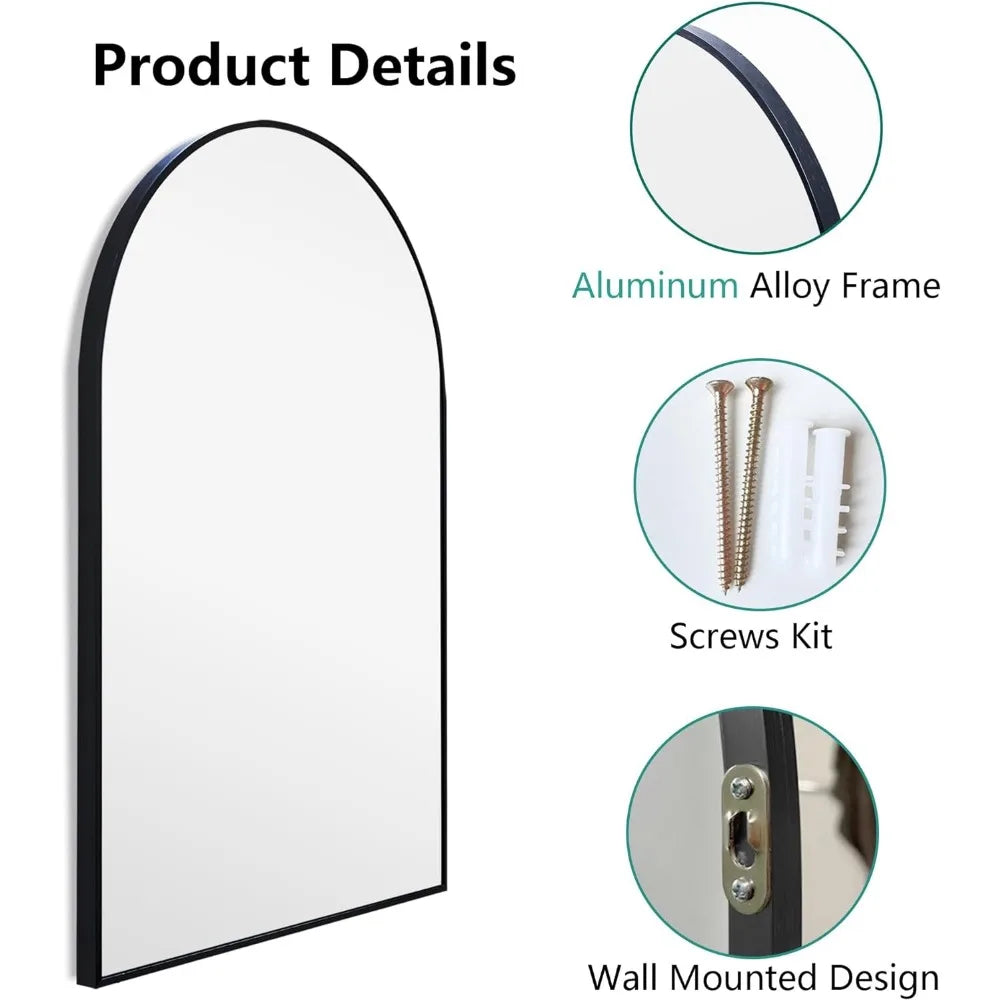 2 Pack 36x24 Inch Arch Wall Mirrors