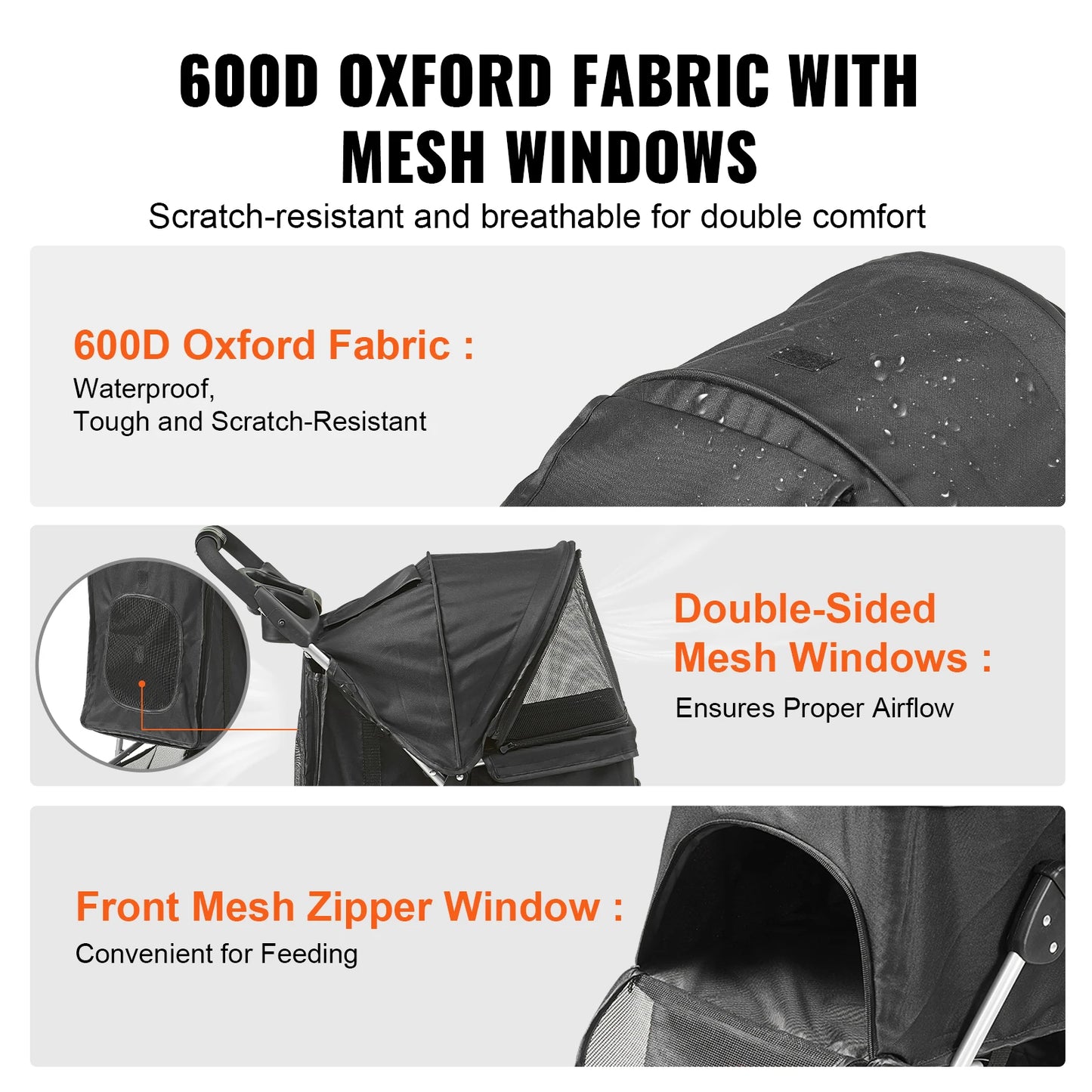 35lbs, 3 Wheel Dog Stroller