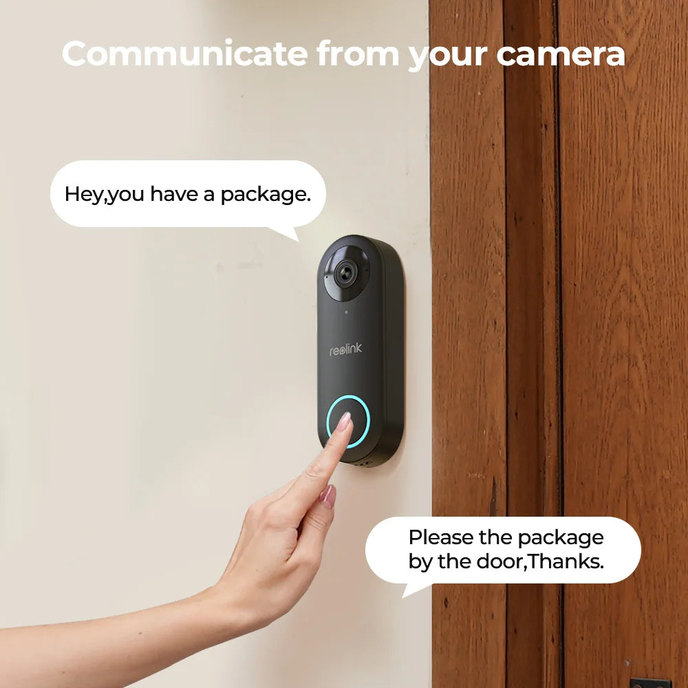 Video Doorbell PoE Smart 2K 5MP HD Person Detection, 24/7 Motion-Triggered with Chime Built Speaker