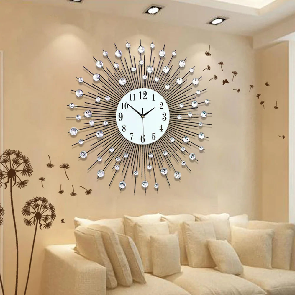 Vintage Metal Sunburst Luxury Round Wall