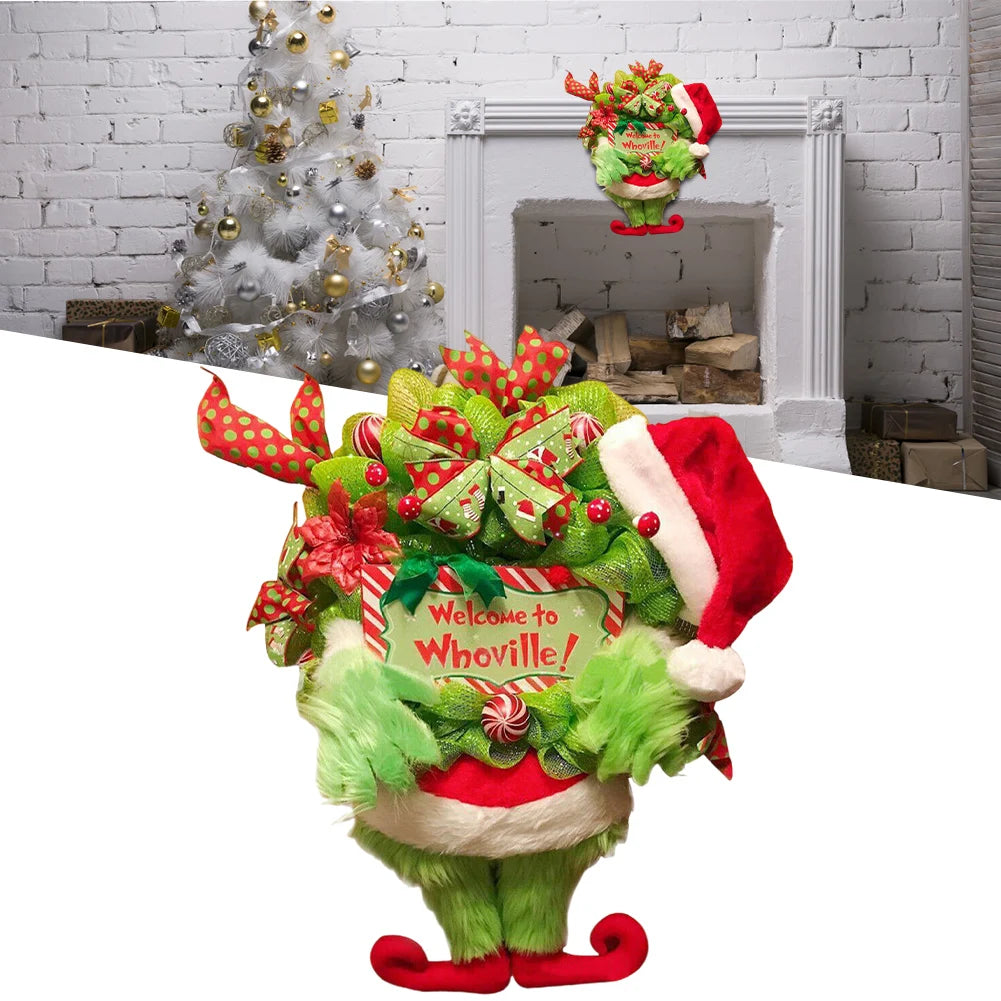 Grinch Leg Wreath