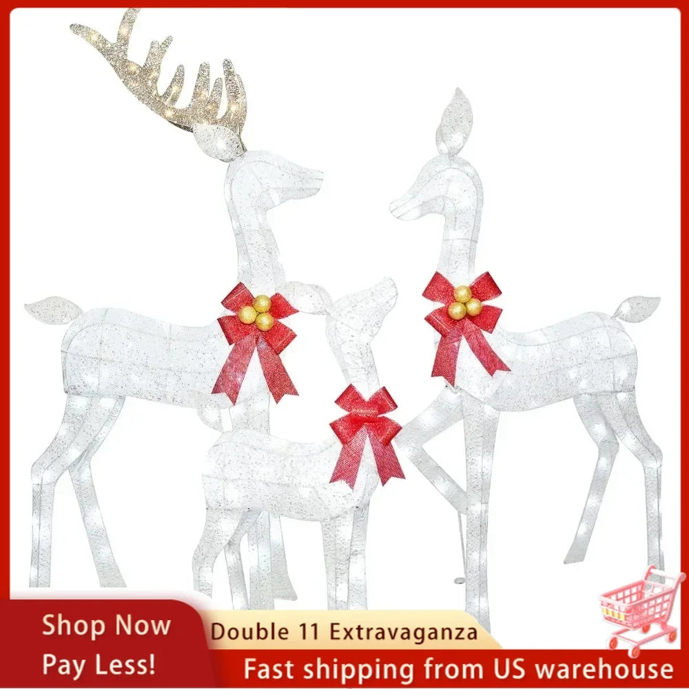 Light up Christmas Decor Reindeer Family Set