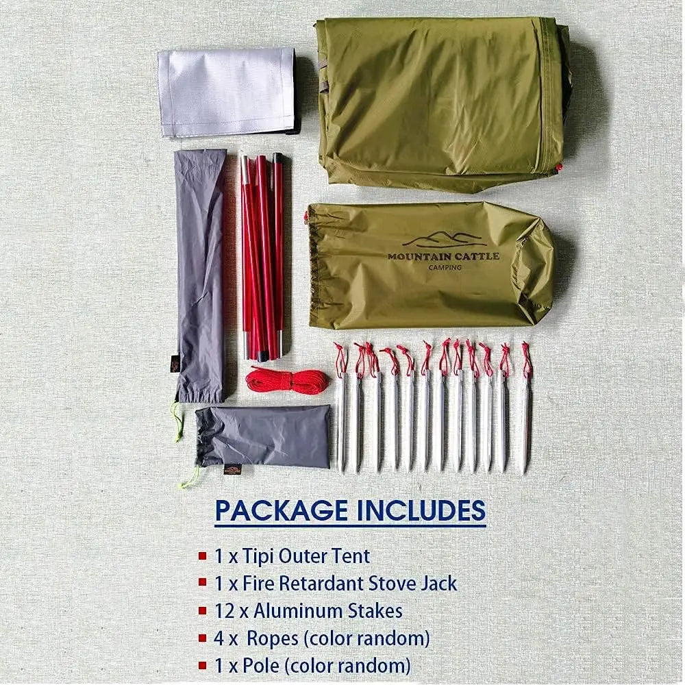 4 Lightweight Hot Tents with Stove Jack, 7'3" Standing Room