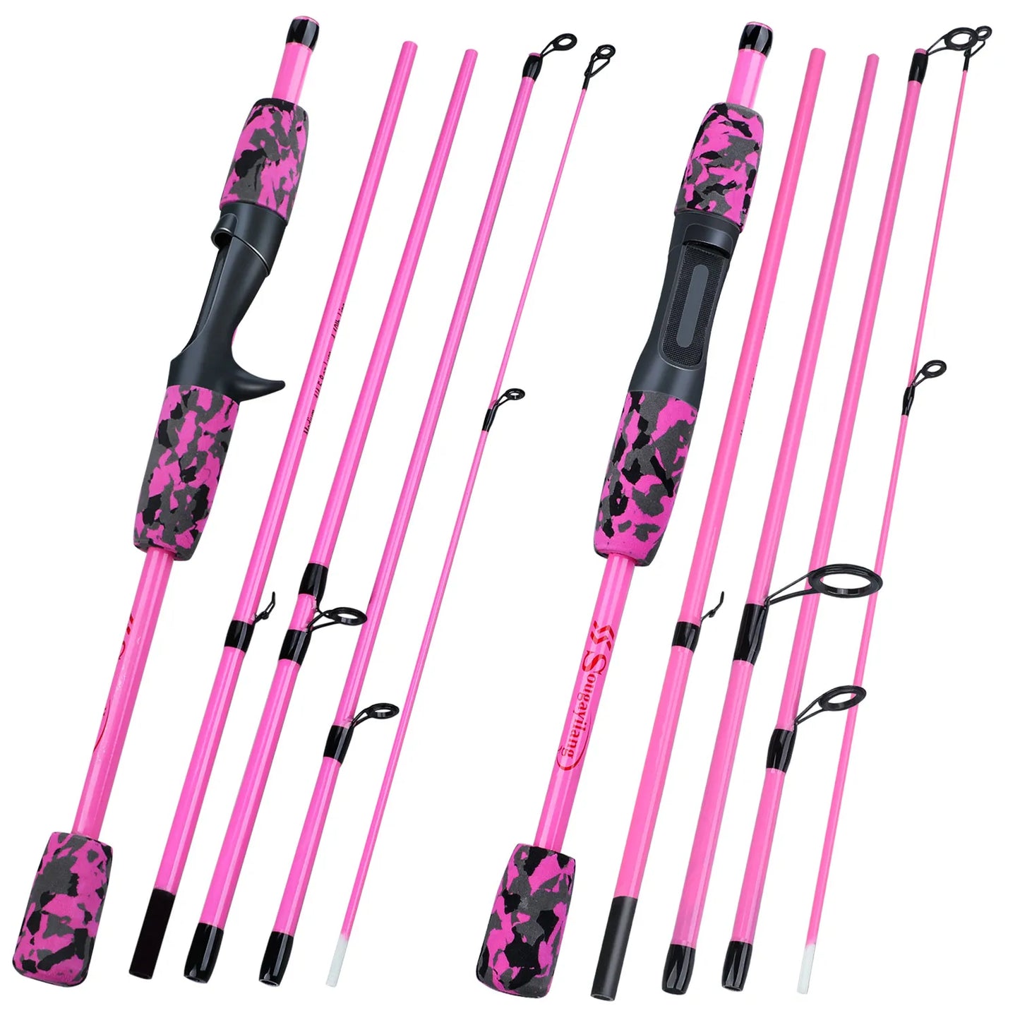 5 Section Fiberglass Spinning/Casting Fishing Rod