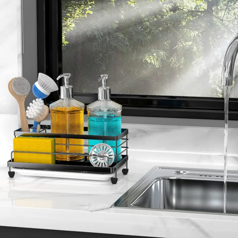 Rustproof and Non-slip Sink Accessories with Drip Tray.
