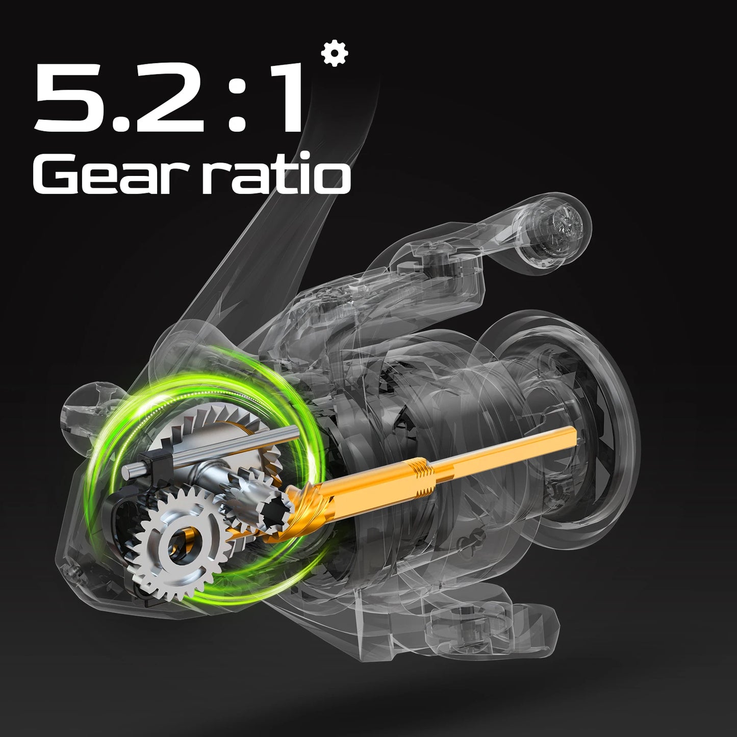 All Purpose Fishing Spinning Graphite Reel, 9 + 1 Ball Bearings, 5.2:1 Gear Ratio
